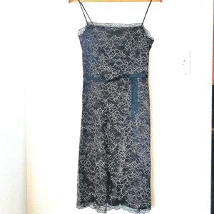 Vintage 90s Coquette Forest Fairy Romantic Goth Lace Slipdress